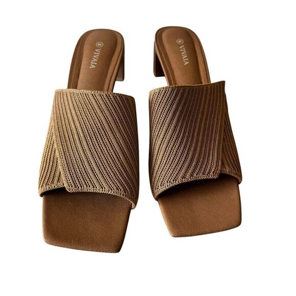 Vivaia Tan Almond Knot Juliet Pro Slide Sandals Size 41 ( 10.5 US) - Picture 3 of 12